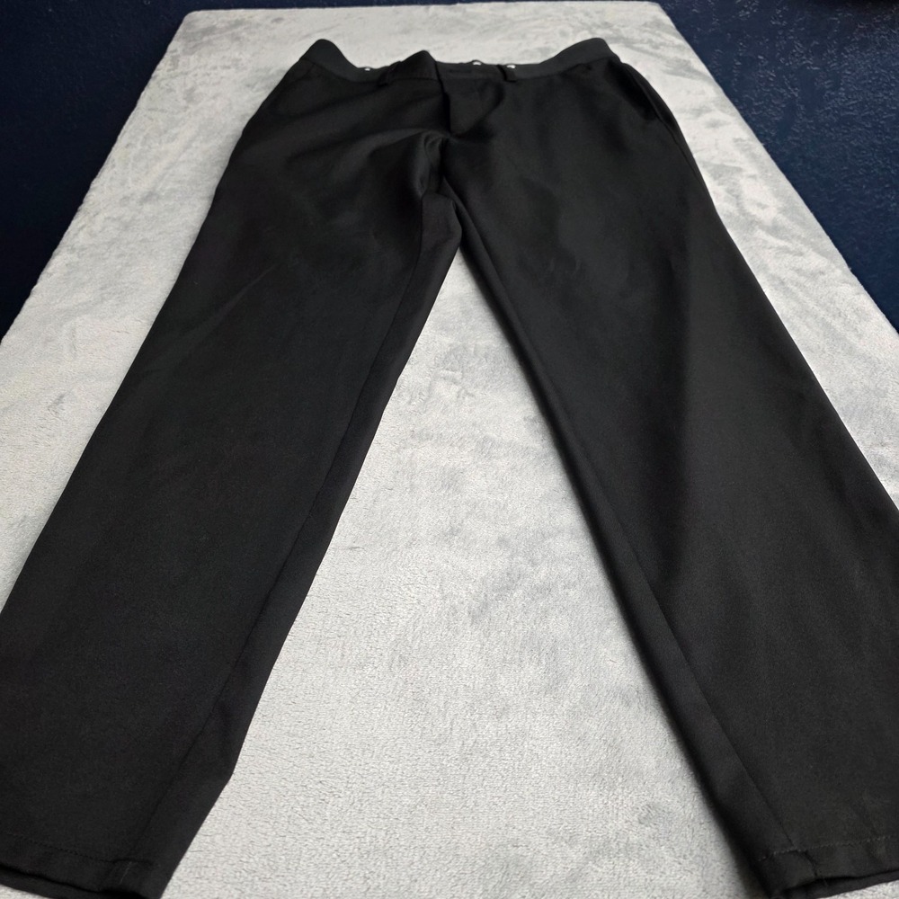 Haggar Men's Dress Pants Black Straight Fit with Super Flex Waistband-32x29